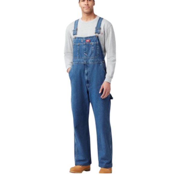 Dickies Men’s Indigo Denim Bib Denim  Overalls 42x34 NEW - Picture 1 of 13